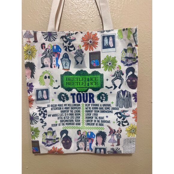 Beetlejuice Tour Tote Bag Graphic Print Beetle Juice‎ Shopping Bag - Picture 1 of 4